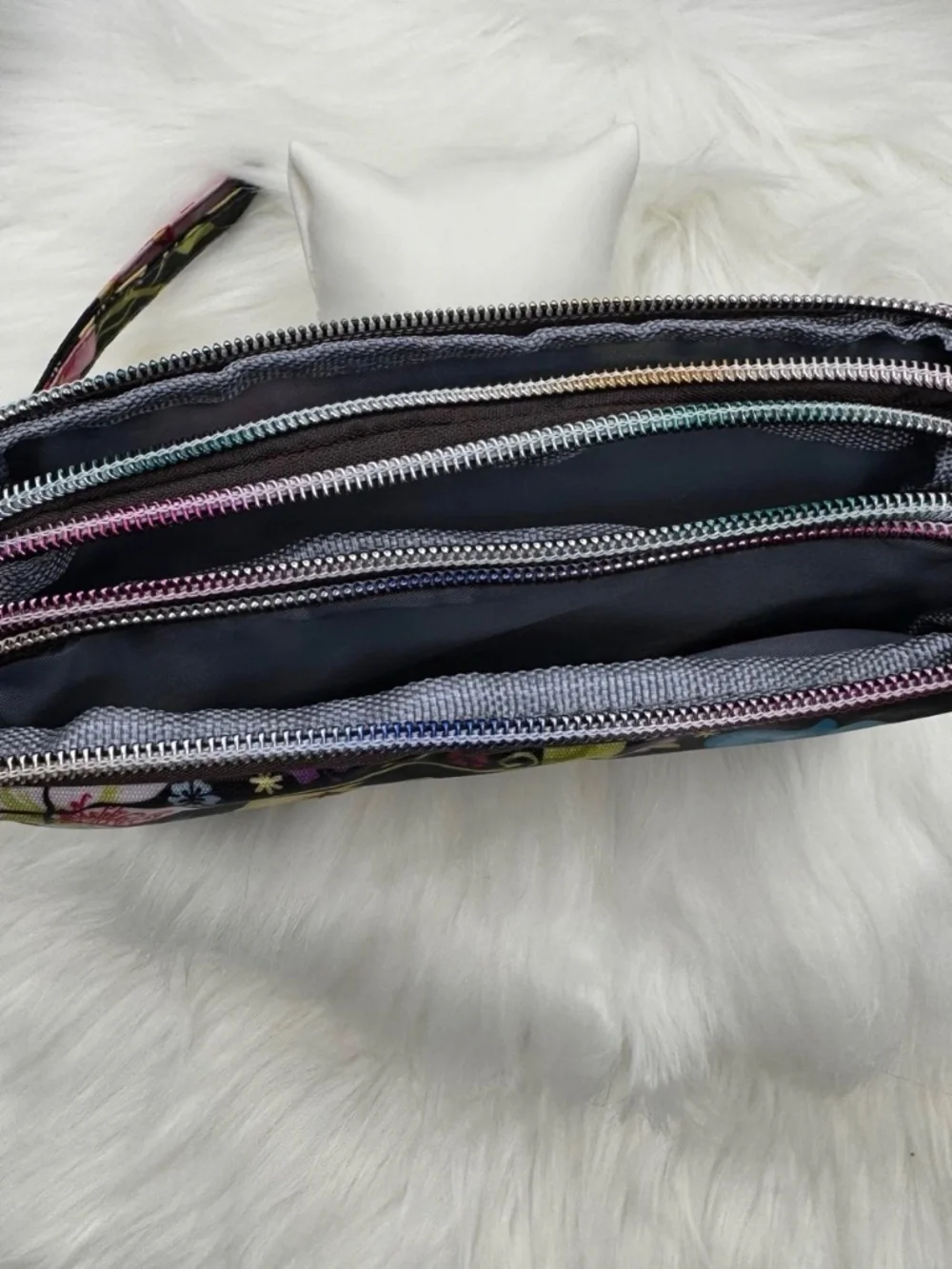 Floral Print Small Purse or Makeup Cosmetic Wristlet